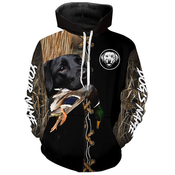 Black Labrador Retriever Hunting Dog Custom Name Hoodie Shirt for Hunter FSD4685