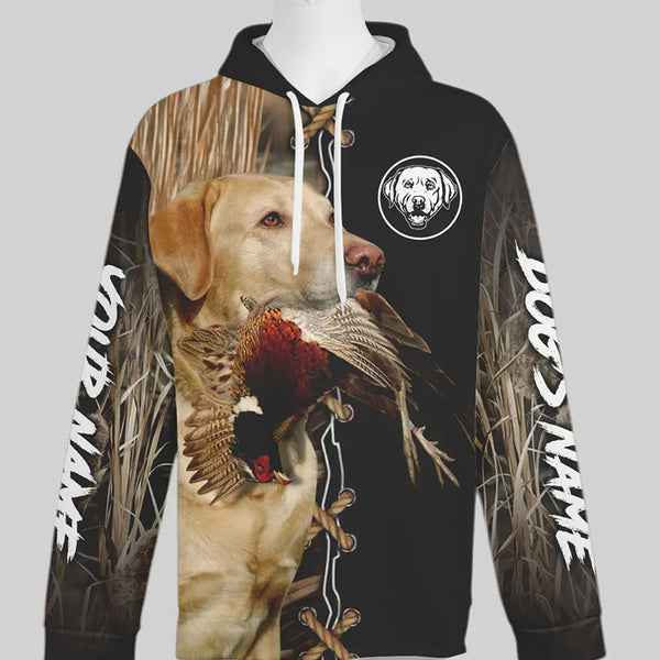 Yellow Labrador Retriever Hunting Dog Custom Name Hoodie Shirt for Hunter FSD4686