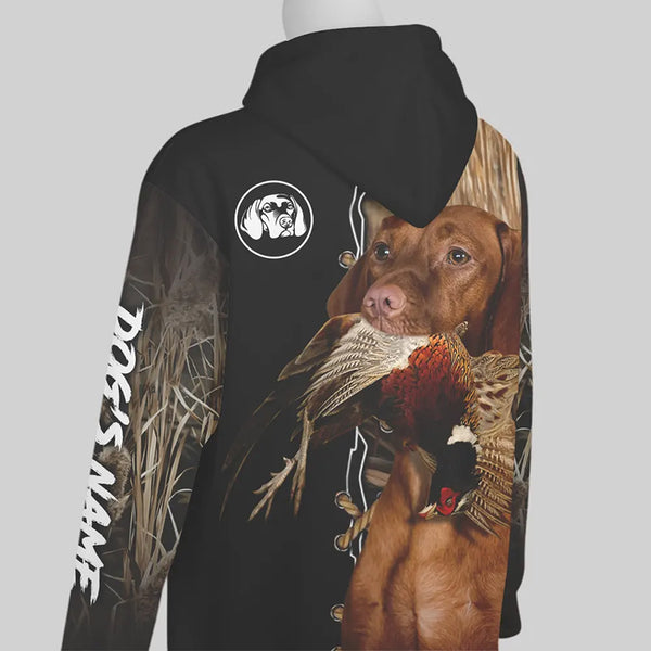 Vizsla Hunting Dog Custom Name Hoodie Shirt for Hunter FSD4690