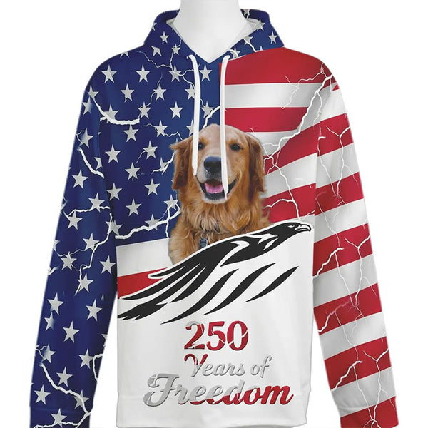 American Flag Custom Dog Shirt – Patriotic Freedom Tribute with Dog | FSD4793