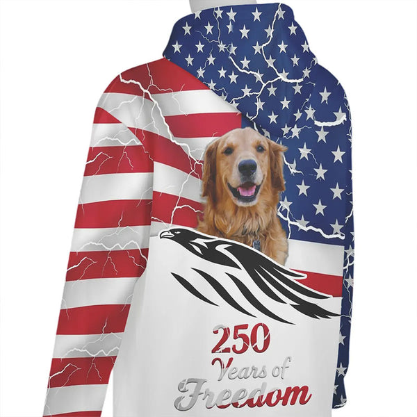 American Flag Custom Dog Shirt – Patriotic Freedom Tribute with Dog | FSD4793