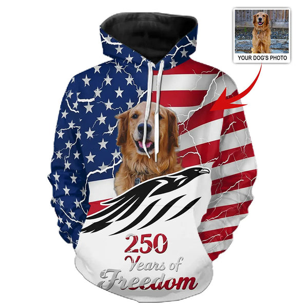 American Flag Custom Dog Shirt – Patriotic Freedom Tribute with Dog | FSD4793