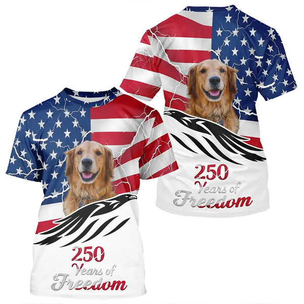 American Flag Custom Dog Shirt – Patriotic Freedom Tribute with Dog | FSD4793
