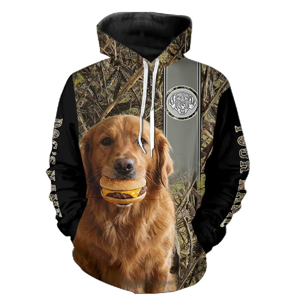 Funny Dog Holding a Cheeseburger Hoodie – Choose Your Dog Breed FSD4786
