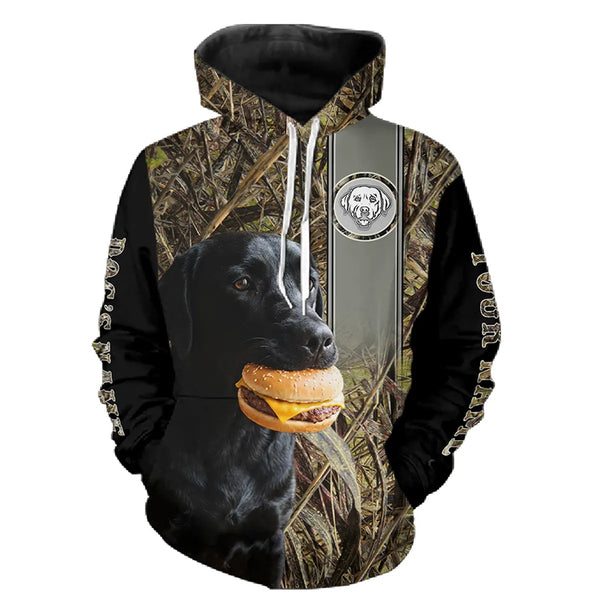 Funny Dog Holding a Cheeseburger Hoodie – Choose Your Dog Breed FSD4786