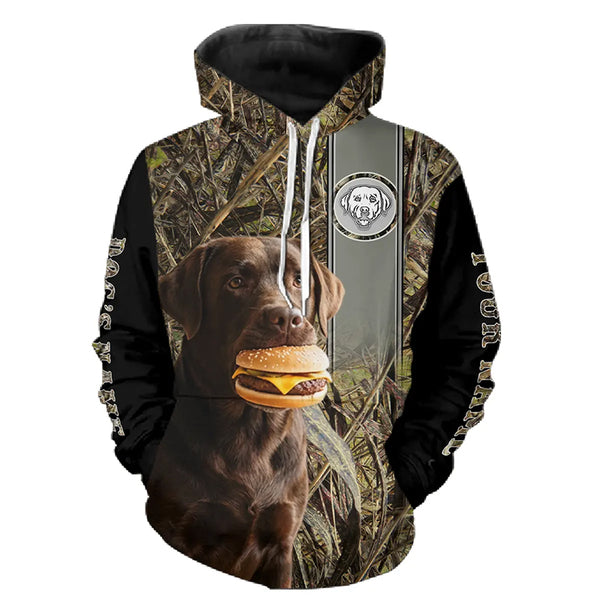 Funny Dog Holding a Cheeseburger Hoodie – Choose Your Dog Breed FSD4786