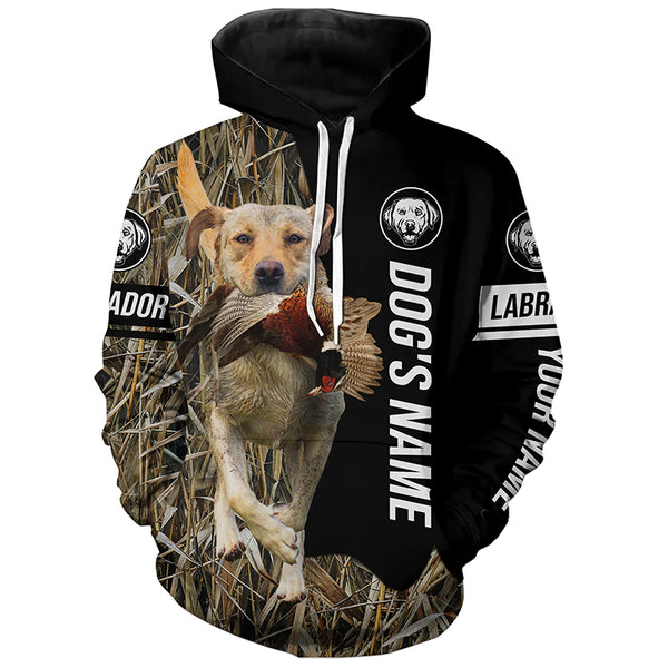 Yellow Labrador Retriever Hunting Dog Customized Name Camo Shirts for Hunters FSD4668