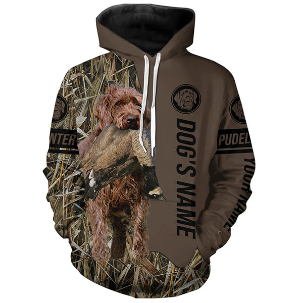 Pudelpointer Hunting dog customized Name Shirt, camo and brown color FSD4673