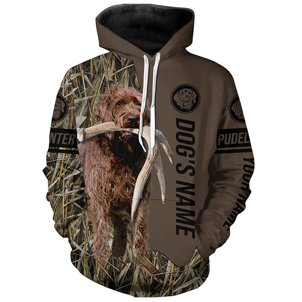Pudelpointer Hunting dog customized Name Shirt, camo and brown color FSD4673