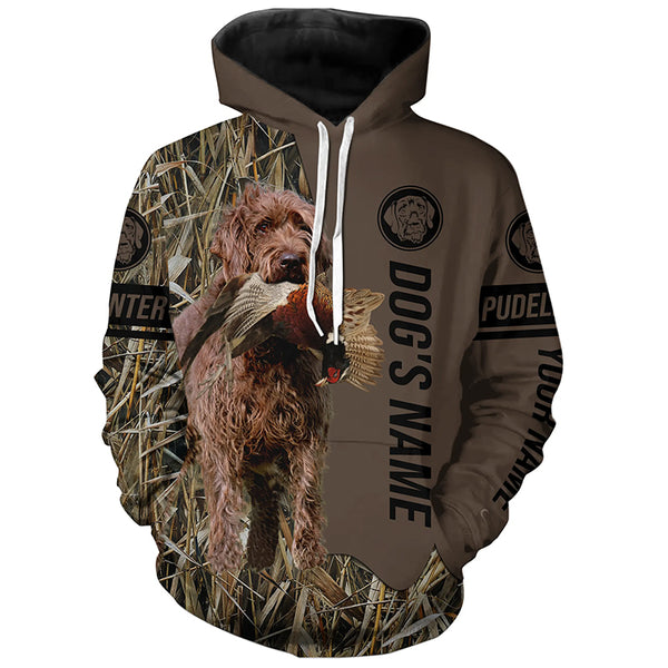 Pudelpointer Hunting dog customized Name Shirt, camo and brown color FSD4673