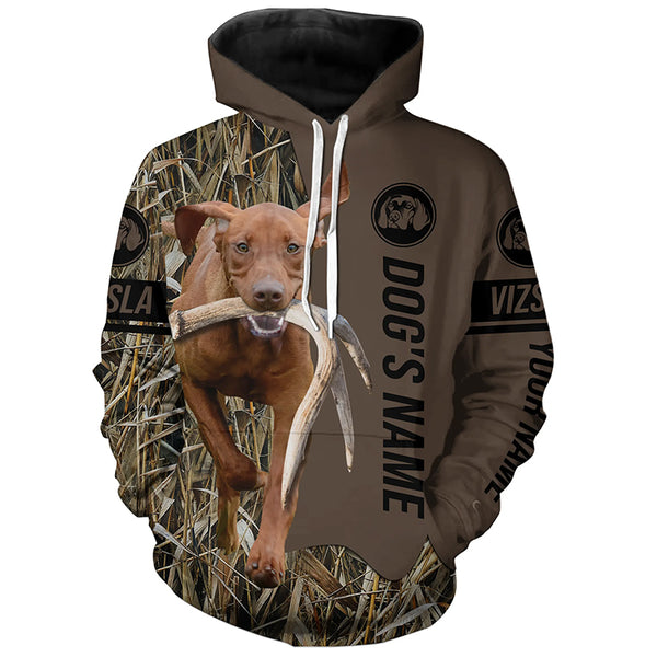 Vizsla Hunting dog customized Name Shirt, camo and brown color FSD4675