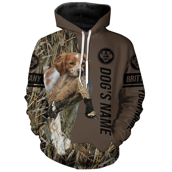 Brittany Hunting dog customized Name Shirt, camo and brown color FSD4677