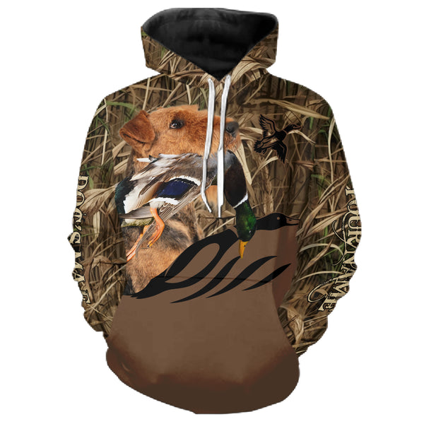 Duck Hunting Waterfowl camo Custom Name Shirts with many Hunting Dogs to Choose FSD4760