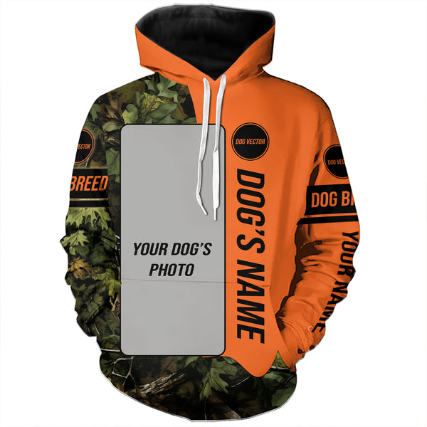 Custom Hunting Dog's Photo and Name All over printed Shirt, Personalized Hunting Dog shirt for Hunters FSD4184