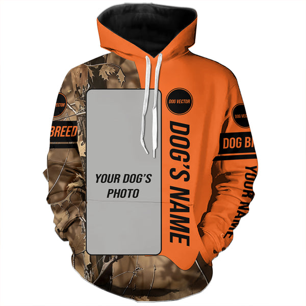 Custom Hunting Dog's Photo and Name All over printed Shirt, Personalized Hunting Dog shirt for Hunters FSD4184