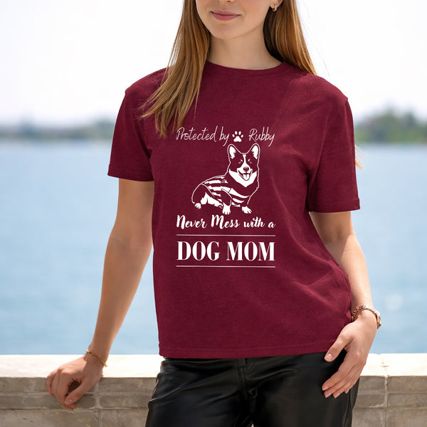Funny Never Mess with a Dog Mom Custom T-shirt, Personalized Dog Gift for Dog Mom FSD4810