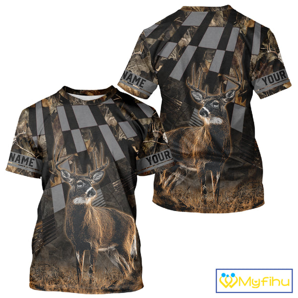 Deer Hunter Camo Hunting Hoodie For Men – Realistic Buck Design NHT334