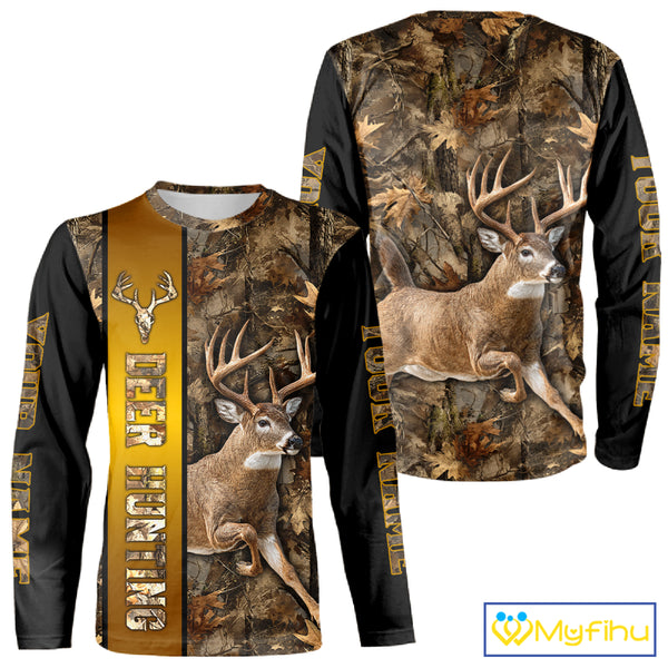 Forest Camo Deer Hunting Shirt, Deer Buck With Full All Over 3D For Deer Hunters NHT344