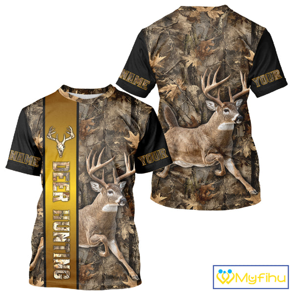Forest Camo Deer Hunting Shirt, Deer Buck With Full All Over 3D For Deer Hunters NHT344