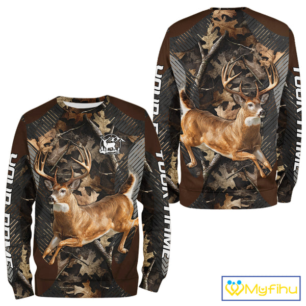 Whitetail Deer Jumping 3D All Over Print Shirts, Gift for Deer Hunters Men, Hunting Hoodie NHT355