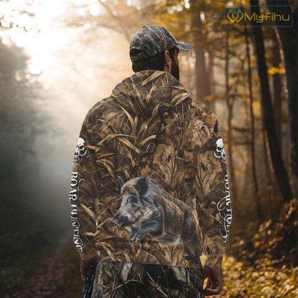 Personalized Wild Hog Hunting Camo Full Printing Shirts, Boar Hunting Gifts, Hunting Season NHT125