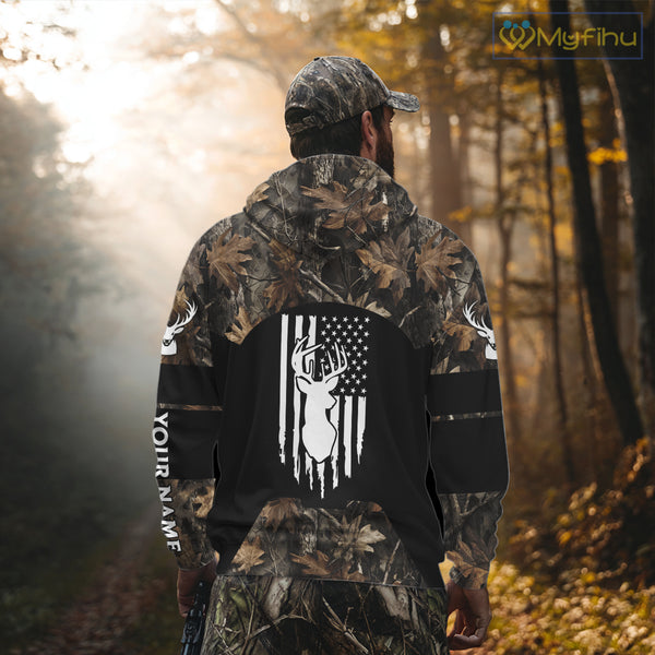 Deer Hunting With Full All Over 3D For Deer Hunters, Personalized US Flag Camouflage NHT362