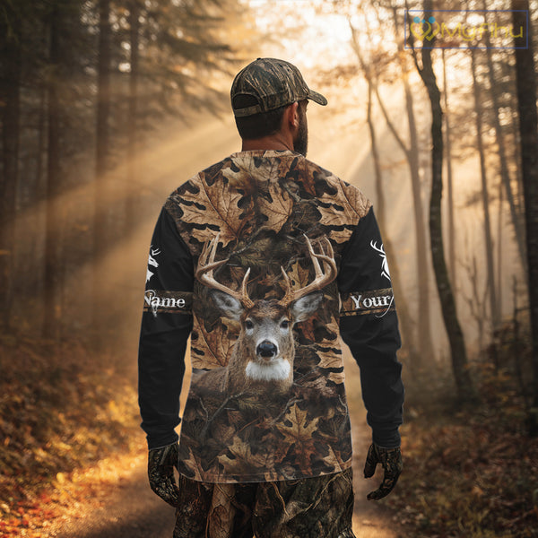 Deer Hunting Hunting Camo Brown Black Customize Name 3D All Over Printed Shirts NHT301