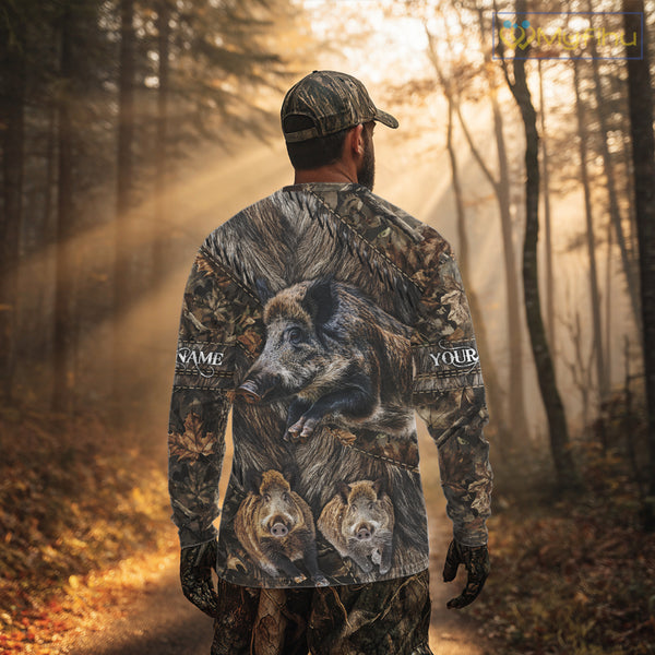 Beautiful Wild Hog Hunting Camouflage 3D All Over Print Shirts Personalized Hunting Gifts NHT147