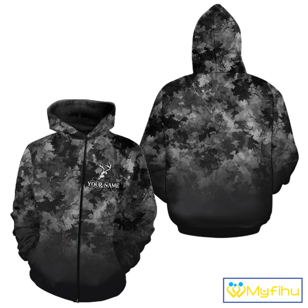 Best Deer Hunting Shirt Black Camouflage Custom Name 3D All Over Printed Shirts Hunting Gift NHT83