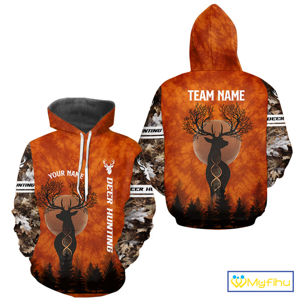 Deer Hunting Season Shirt DNA Tree Design Camo Big Game Hunting Gift, Hunting Clothes For Men NHT45