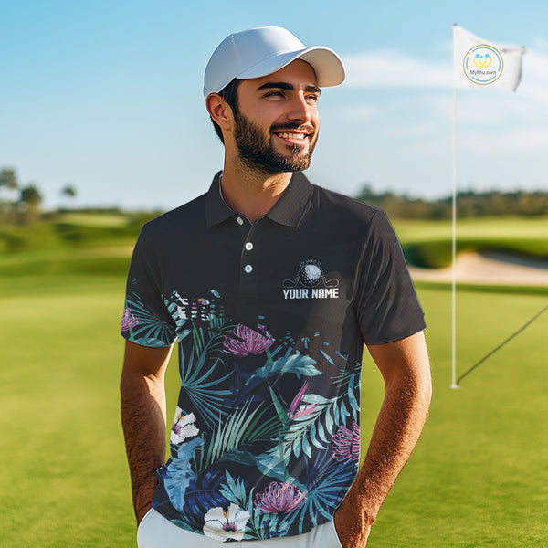 Custom Name Tropical Print Polo Shirt – Stylish Animal Print Golf Polo For Men NHT856