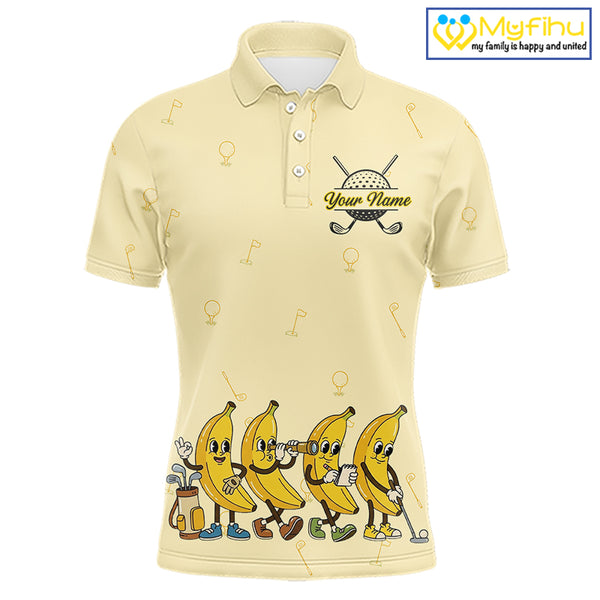 Funny Banana Mens Golf Polo Shirts Team, Mens Golf Jerseys For Golfer, Golf Gifts NHT908