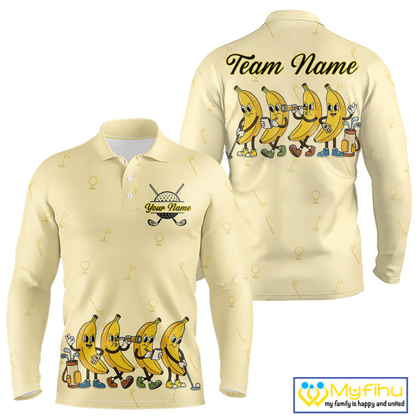 Funny Banana Mens Golf Polo Shirts Team, Mens Golf Jerseys For Golfer, Golf Gifts NHT908