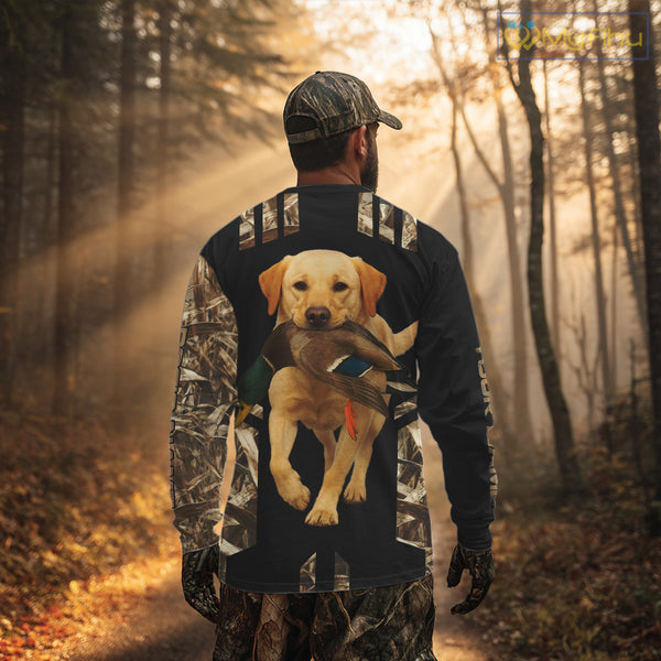 Personalized Yellow Lab Duck Hunting Custom Name All Over Print Shirt, Duck Hunting Gifts NHT241