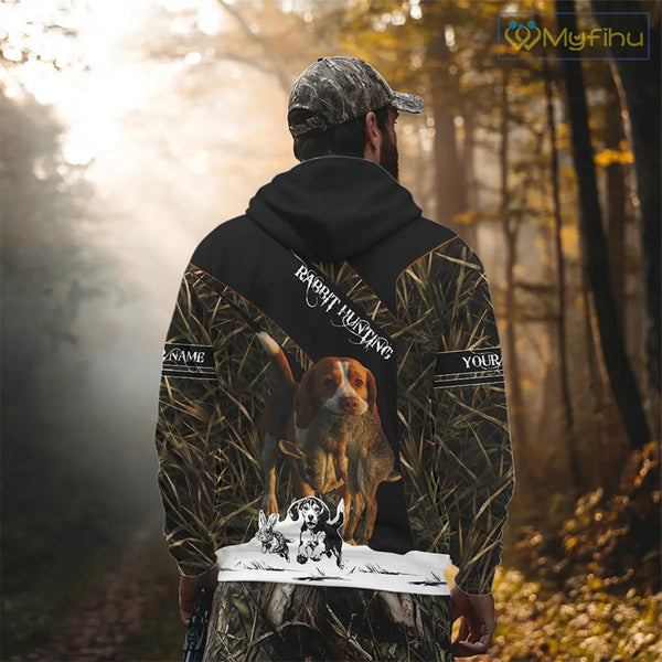 Custom Camouflage Rabbit Hunting With Beagle Dog For Hunter, Rabbit Hunting Gifts NHT270