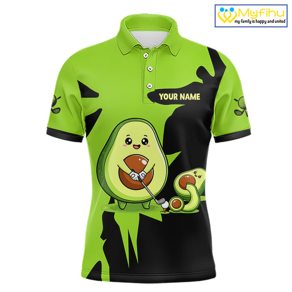 Green Golf Jerseys Funny Avocado Golf Shirts For Men Custom Golf Team Shirts For Golfers NHT893
