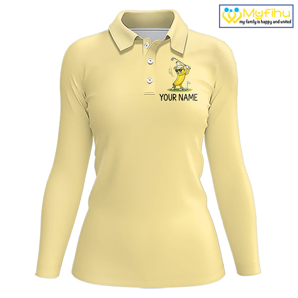 Funny Banana Womens Golf Polo Shirt, Custom Golf Polo For Women, Golf Apparel Gift For Golf Lovers NHT905