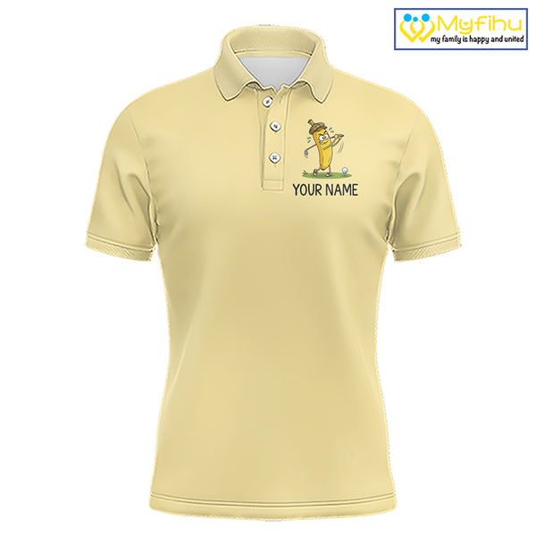 Funny Banana Mens Golf Polo Shirt, Custom Golf Polo For Men, Golf Jersey For Golf Lovers NHT906