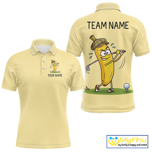 Funny Banana Mens Golf Polo Shirt, Custom Golf Polo For Men, Golf Jersey For Golf Lovers NHT906