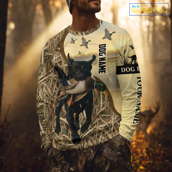 Personalized Duck Hunting Shirt – Custom Dog's Photo and Name for Hunters NHT258