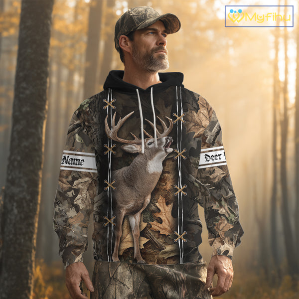 Deer Hunting Camo Customize Name 3D All Over Printed Shirts Personalized Gift For Hunter NHT188