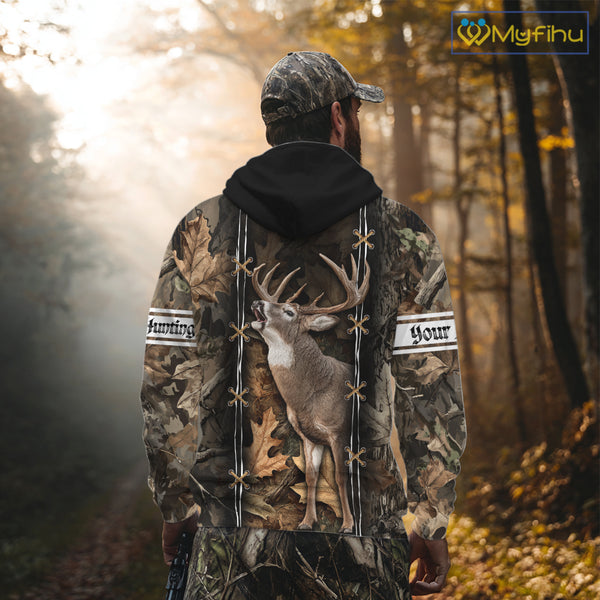 Deer Hunting Camo Customize Name 3D All Over Printed Shirts Personalized Gift For Hunter NHT188