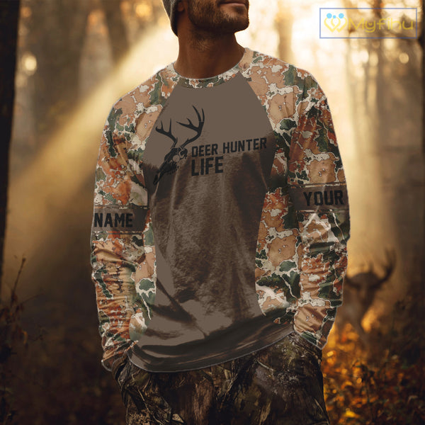 Beautiful Deer Hunting Shirt Camo Ohio Flag Deer Hunter Life Custom Name Hunting Gift NHT96