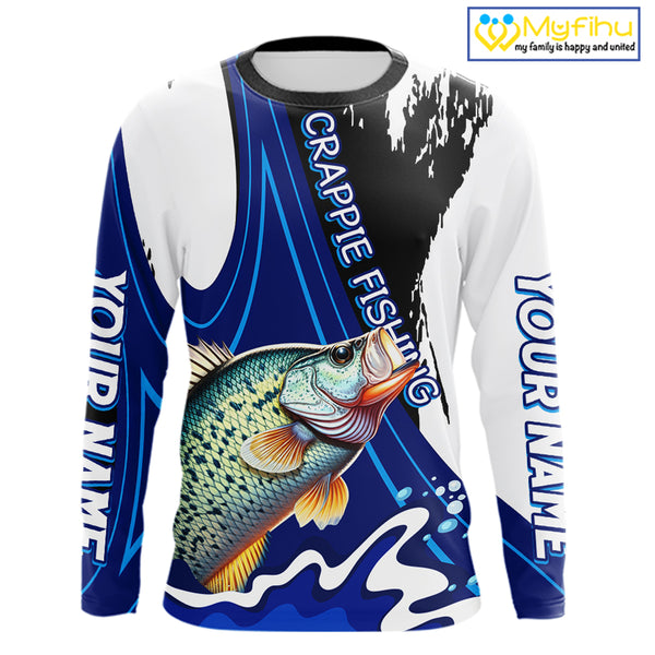 Crappie Fishing Jersey Personalized Name Fishing Shirt, Angler Tournament Fishing Apparel NHT868
