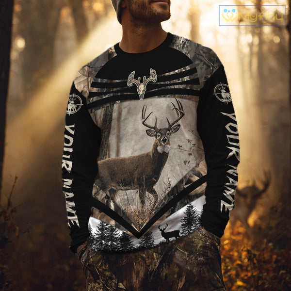 Best Deer Hunting Shirt 3D Custom Name Hoodie, Hunting Sweatshirt for Men NHT349