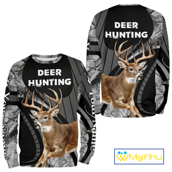 Deer Buck Custom Name 3D All Over Printed Shirts, Hunting Hoodie For Men NHT350