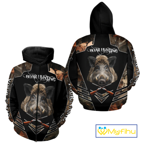 Personalized Wild Hog Hunting Camo Full Printing Shirts, Gift For Hunters NHT163