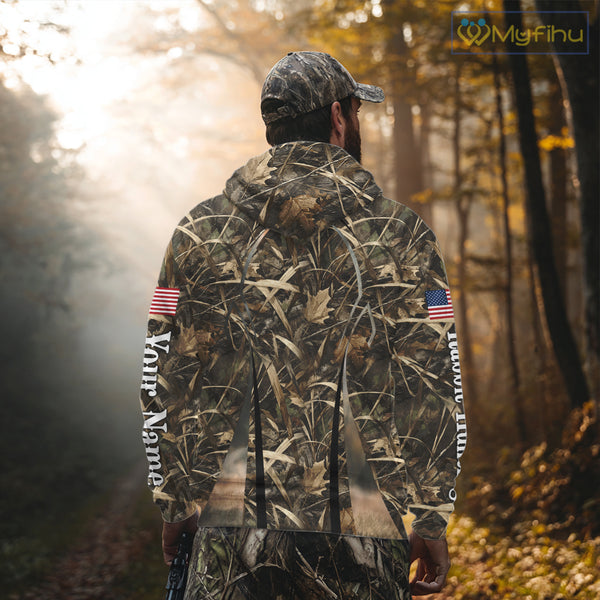Custom Beagle Dog Rabbit Hunting US Flag Camo Shirts, Rabbit Hunting Gifts for Men NBT234