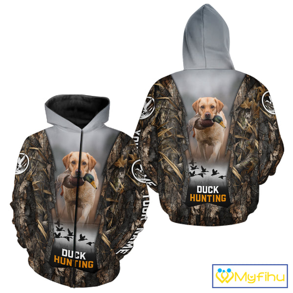 Mallard Duck Hunting Waterfowl Camo Custom Name Shirts for Men, Duck Hunting Clothing NBT288