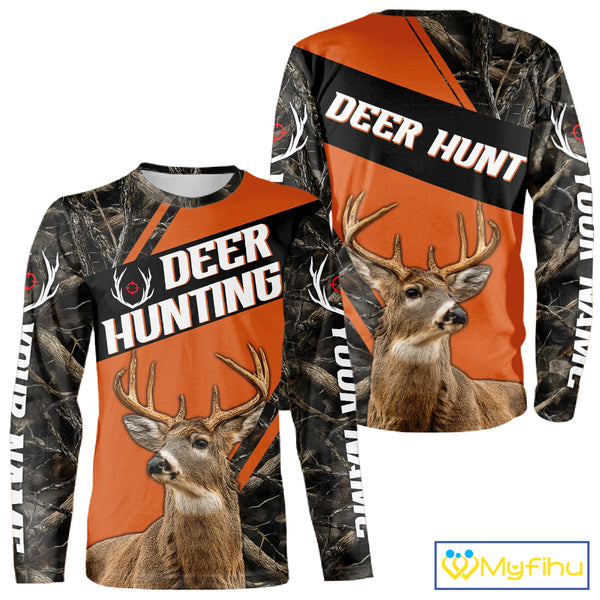 Custom Orange Camo 3D Animal Deer Hunting Shirt Best Hunting Clothes For Deer Season NBT261